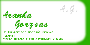aranka gorzsas business card
